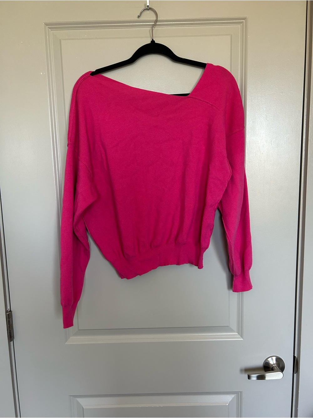 Line & Dot Hot Pink Off-the-Shoulder Sweater